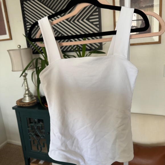 Abercrombie & Fitch white square neck bodysuit White, Small - Picture 3 of 3